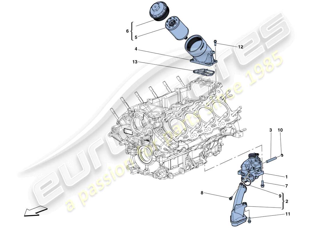 a part diagram from the ferrari gtc4 lusso t (europe) parts catalogue