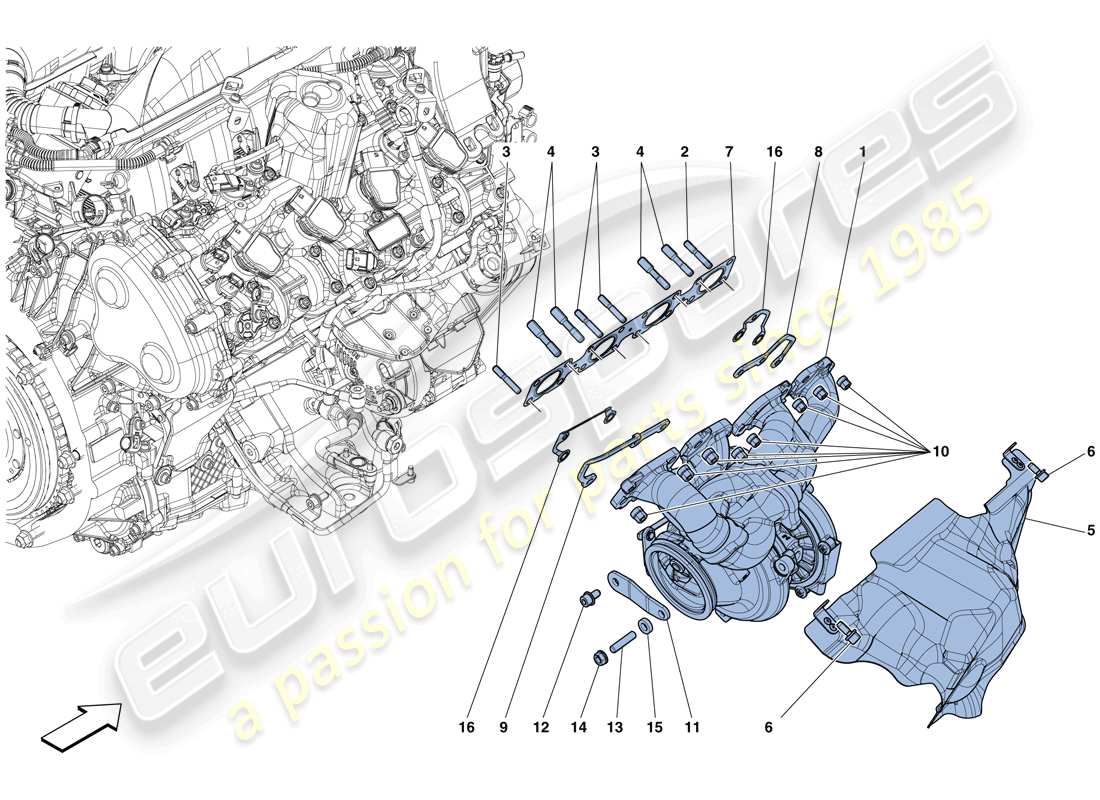 a part diagram from the ferrari gtc4 parts catalogue