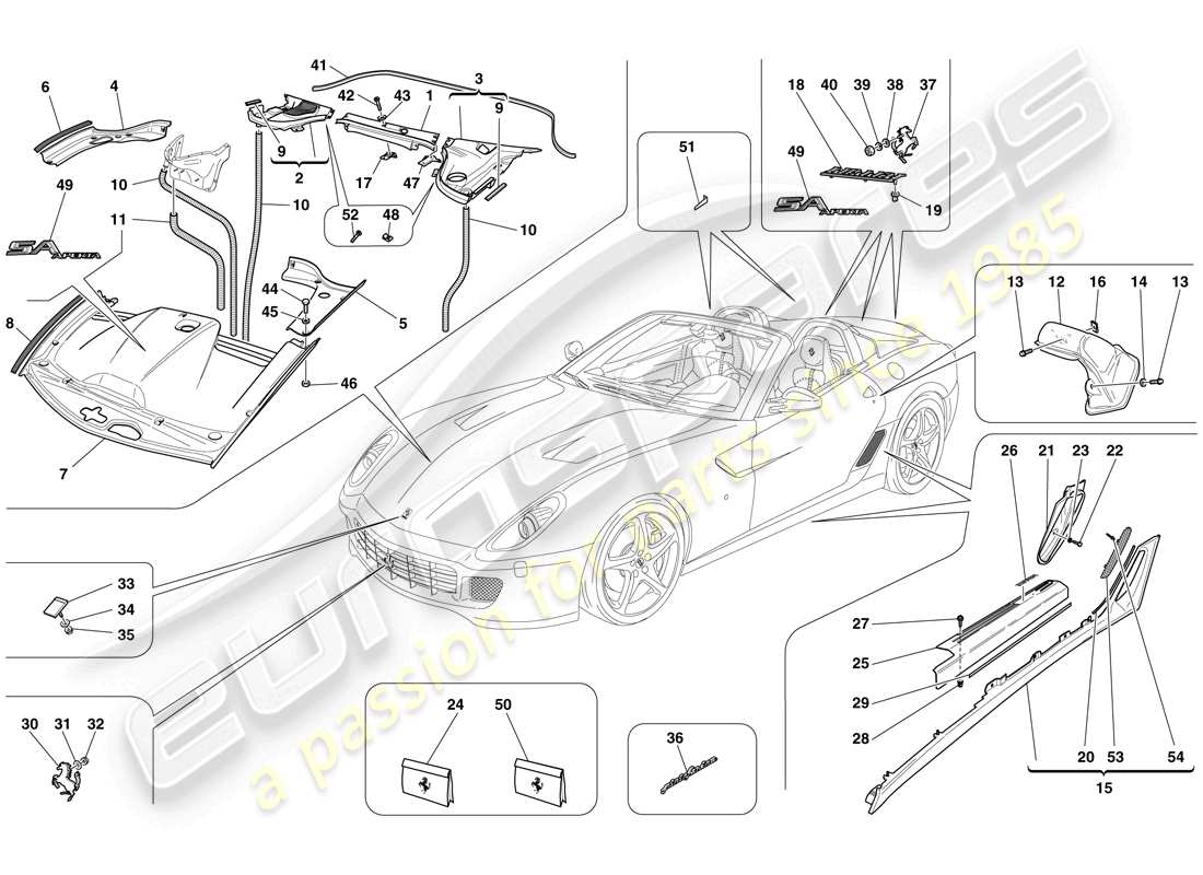a part diagram from the ferrari 599 parts catalogue
