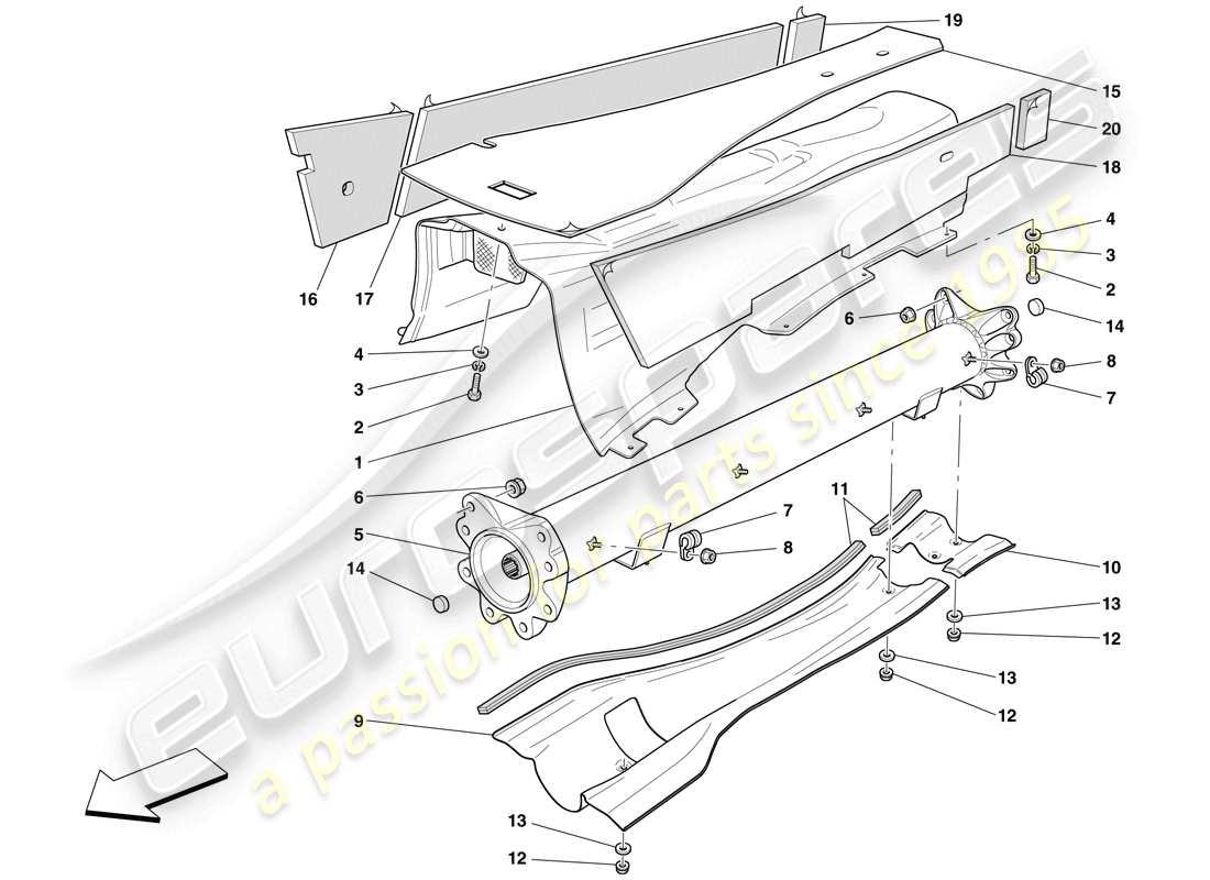 a part diagram from the ferrari 612 parts catalogue