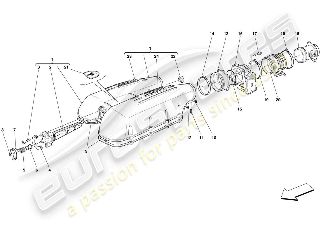 a part diagram from the Ferrari F430 Scuderia (Europe) parts catalogue