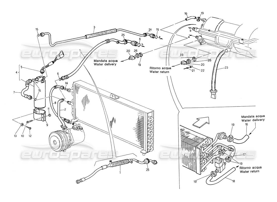 a part diagram from the Maserati Biturbo Spider parts catalogue