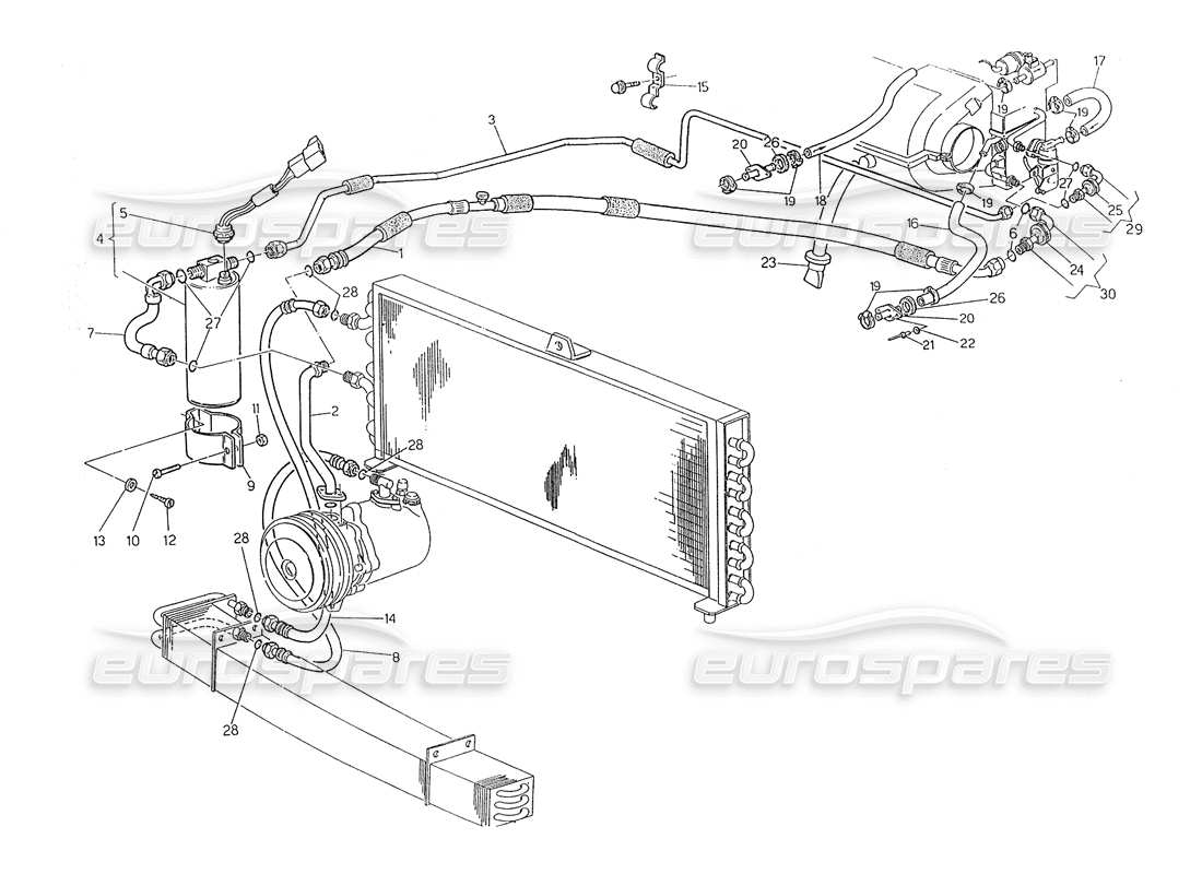 a part diagram from the maserati biturbo (1983-1995) parts catalogue