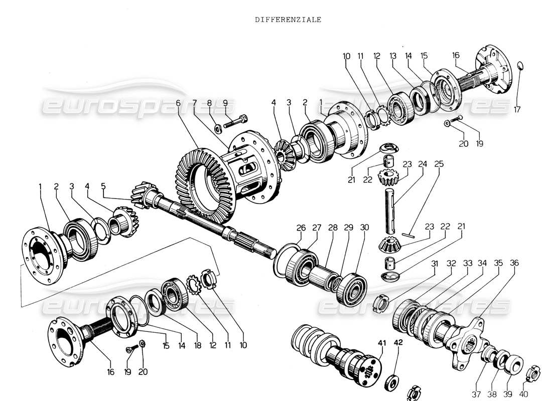 a part diagram from the lamborghini espada parts catalogue