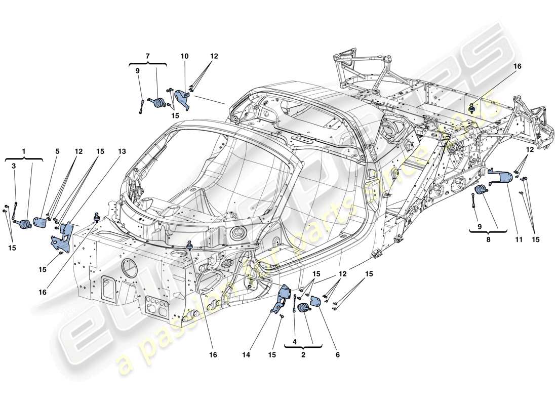 a part diagram from the ferrari laferrari parts catalogue