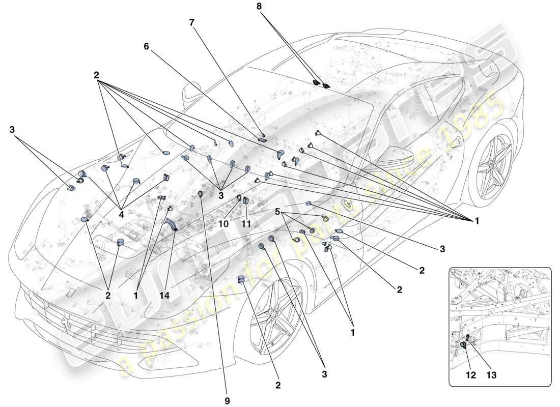 a part diagram from the ferrari f12 parts catalogue