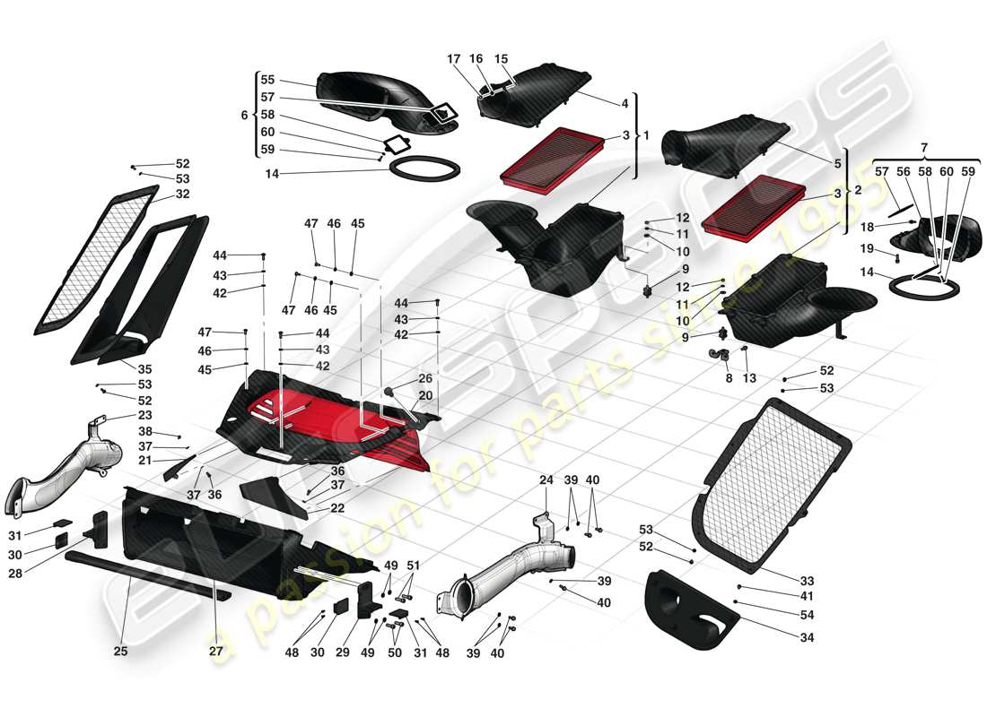 a part diagram from the ferrari laferrari (usa) parts catalogue