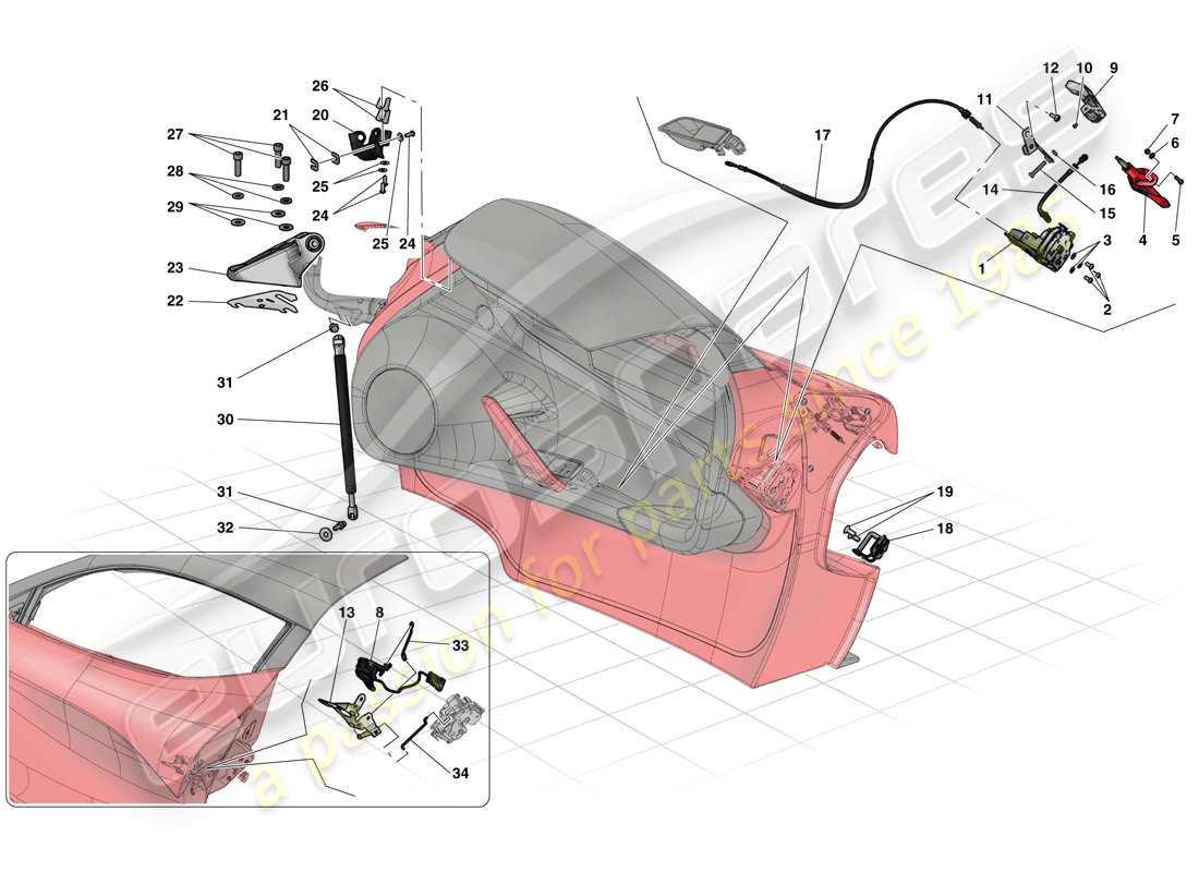 a part diagram from the ferrari laferrari parts catalogue