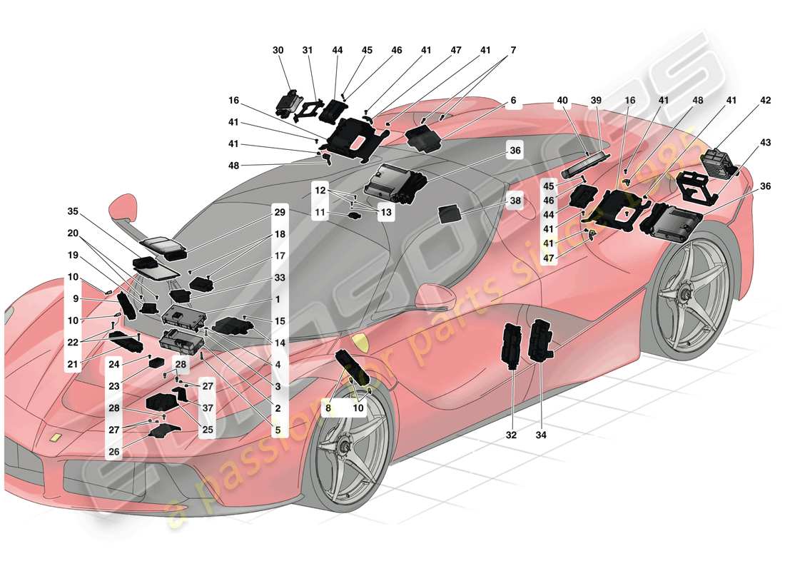 a part diagram from the ferrari laferrari (europe) parts catalogue