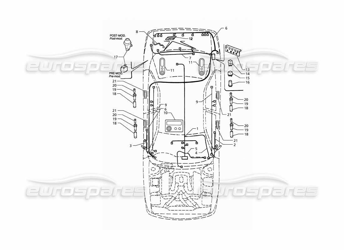 a part diagram from the maserati quattroporte (1996-2001) parts catalogue
