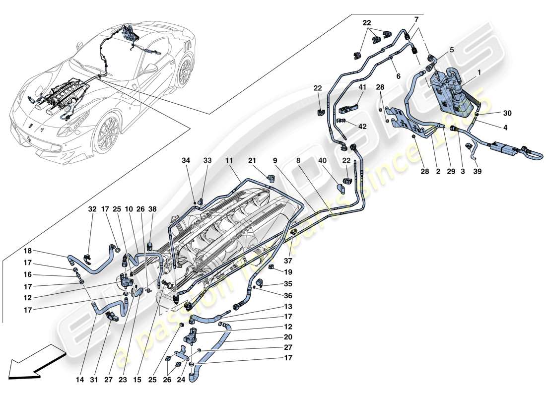a part diagram from the Ferrari F12 TDF (RHD) parts catalogue