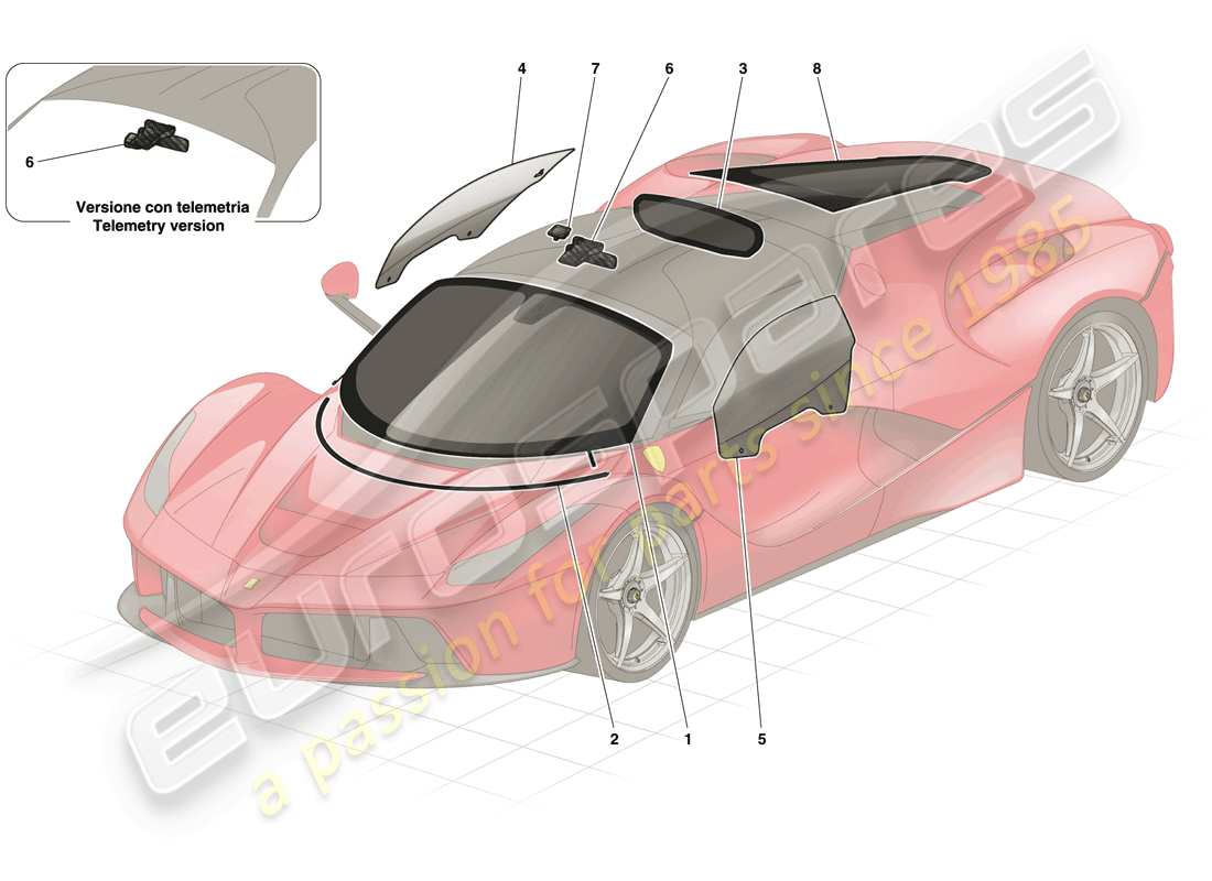 a part diagram from the ferrari laferrari parts catalogue