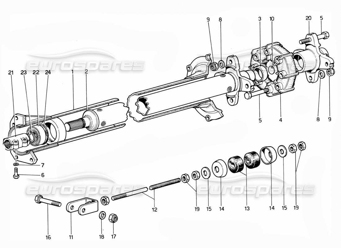 a part diagram from the ferrari 365 gtc4 (mechanical) parts catalogue
