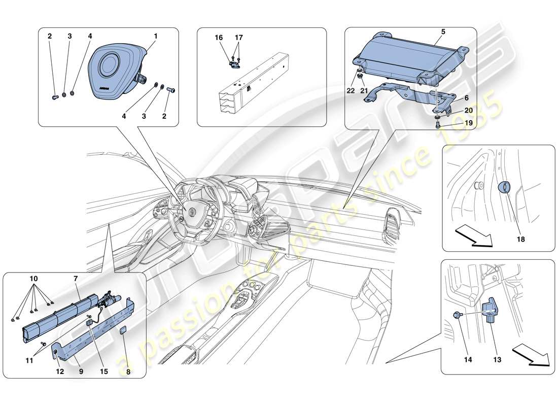 a part diagram from the ferrari 458 spider (europe) parts catalogue