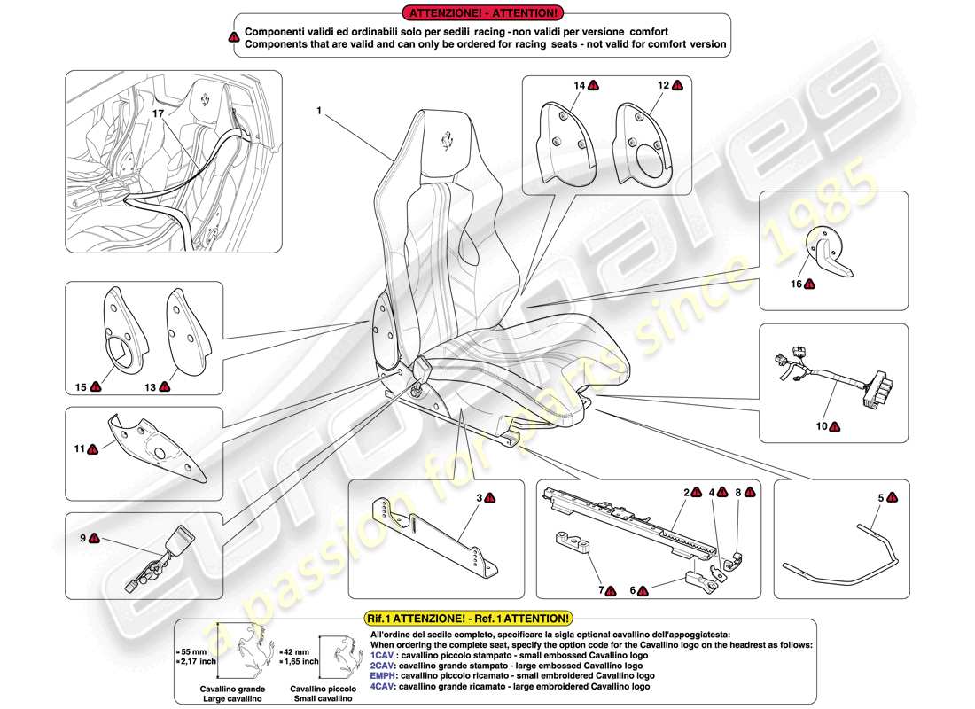a part diagram from the ferrari 599 sa aperta (rhd) parts catalogue