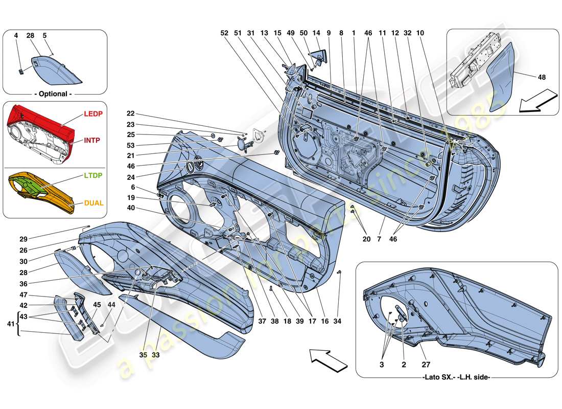a part diagram from the ferrari california parts catalogue