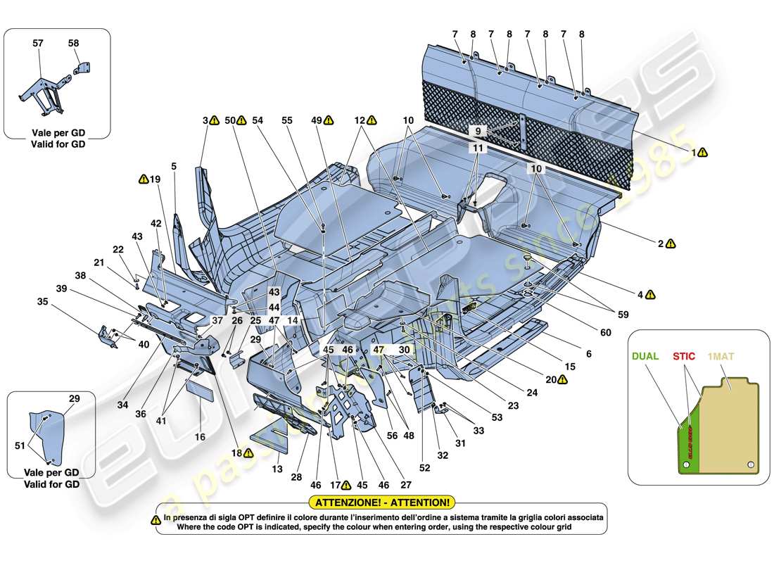 VIEW PARTS DIAGRAMS FROM THE FERRARI 488 PARTS CATALOGUE a part diagram from the ferrari 488 parts catalogue