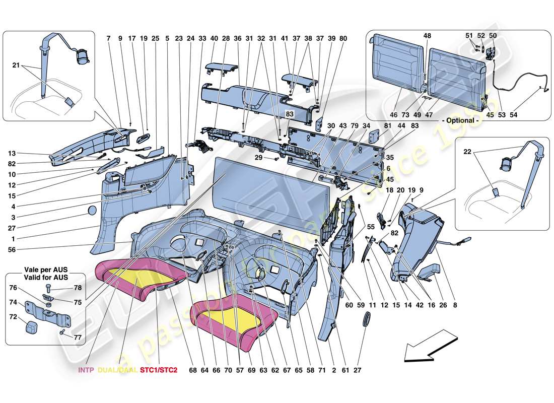 a part diagram from the Ferrari California T (RHD) parts catalogue