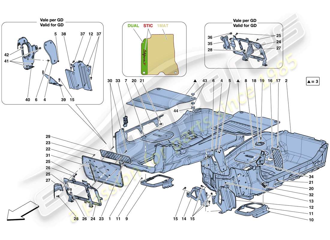 a part diagram from the ferrari california parts catalogue