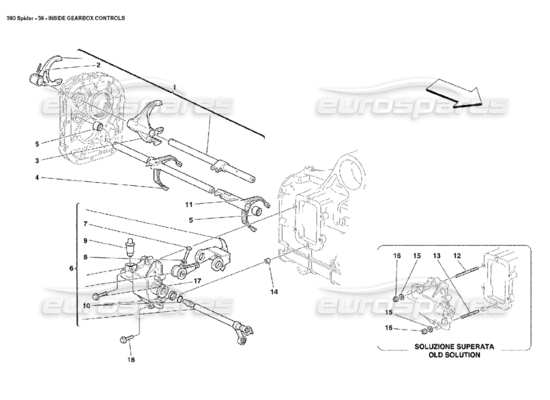 a part diagram from the ferrari 360 spider parts catalogue