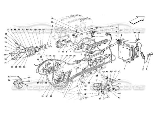 a part diagram from the ferrari 348 parts catalogue