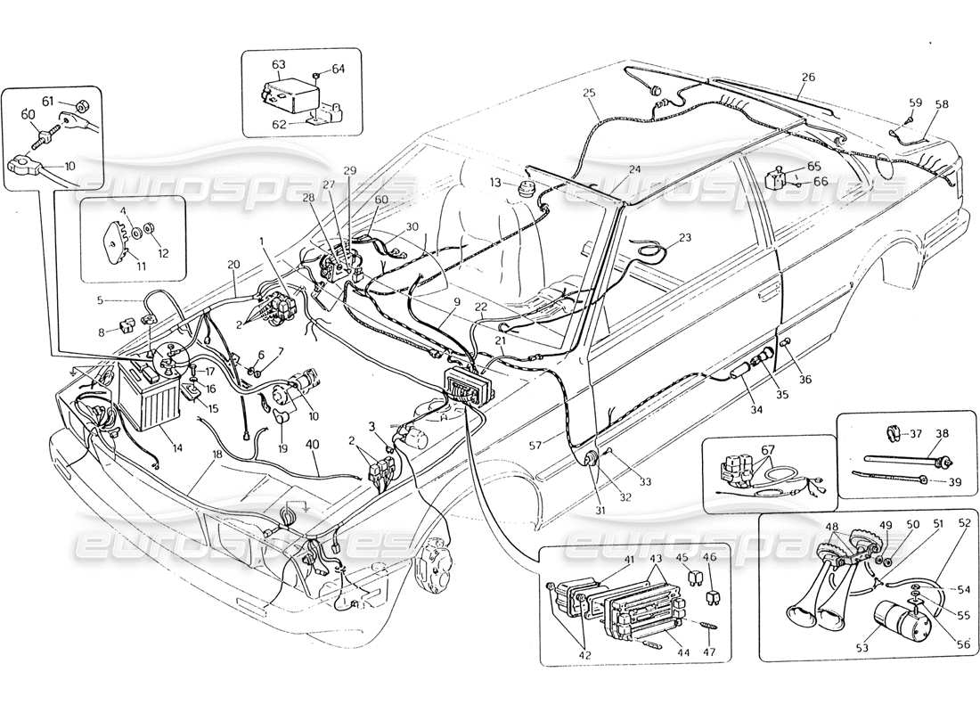 a part diagram from the maserati biturbo (1983-1995) parts catalogue