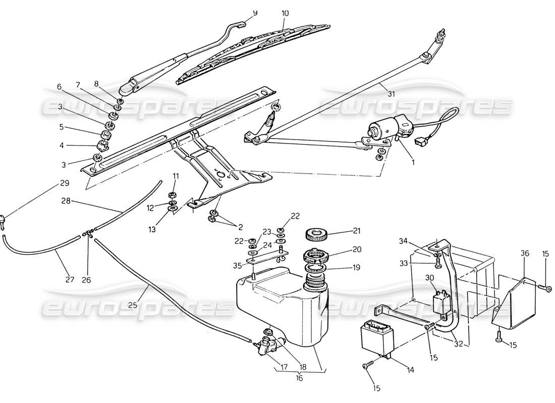 a part diagram from the maserati biturbo (1983-1995) parts catalogue