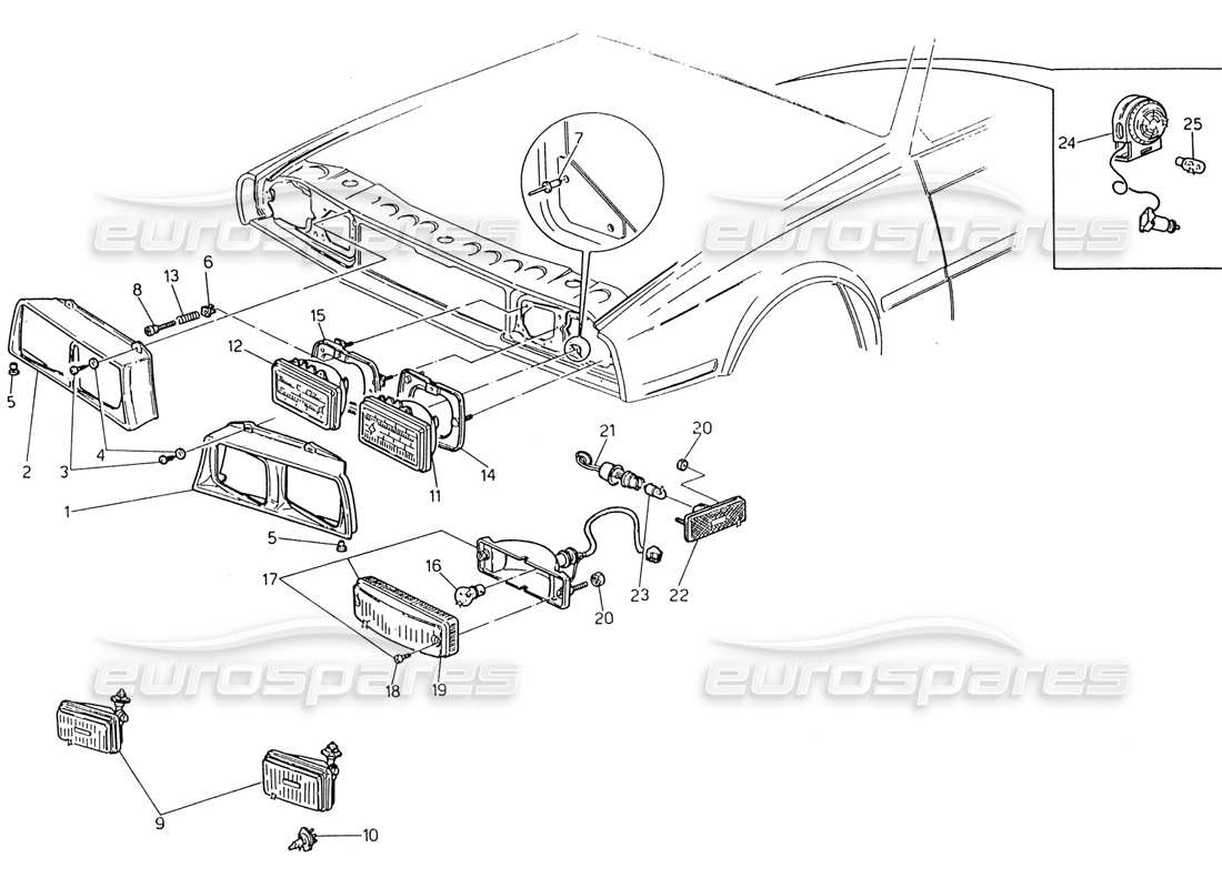 a part diagram from the maserati 222 / 222e biturbo parts catalogue