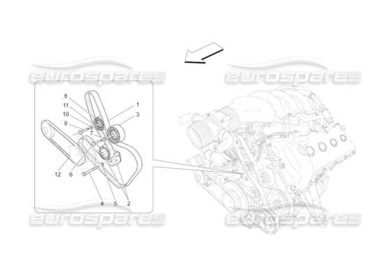 a part diagram from the maserati grancabrio parts catalogue