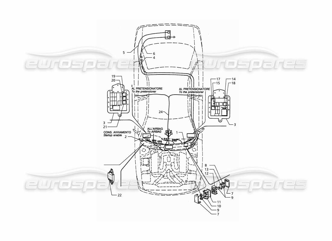 a part diagram from the maserati quattroporte (1996-2001) parts catalogue