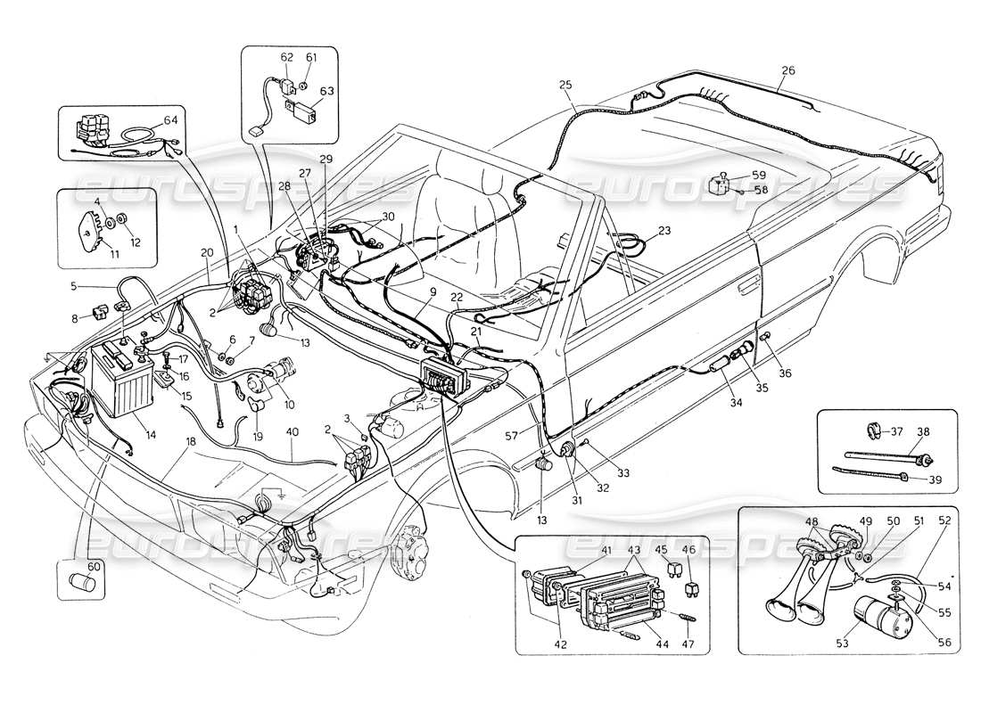 a part diagram from the Maserati Biturbo Spider parts catalogue