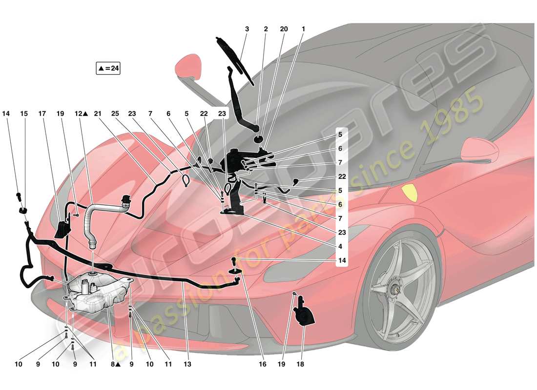 VIEW PARTS DIAGRAMS FROM THE FERRARI LAFERRARI PARTS CATALOGUE a part diagram from the ferrari laferrari parts catalogue