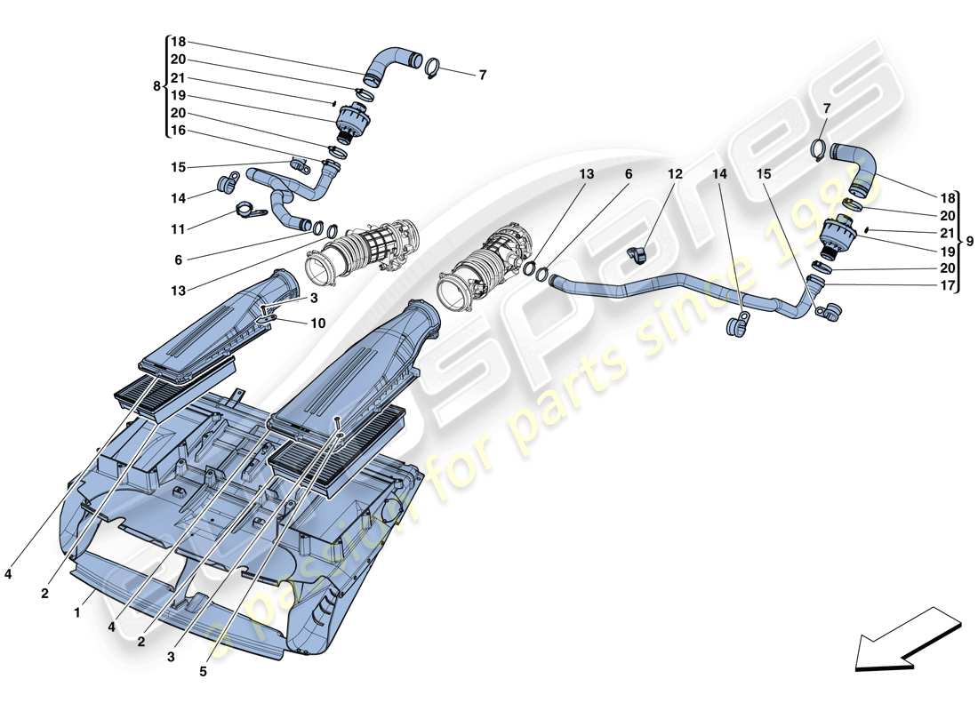 a part diagram from the Ferrari F12 TDF (RHD) parts catalogue