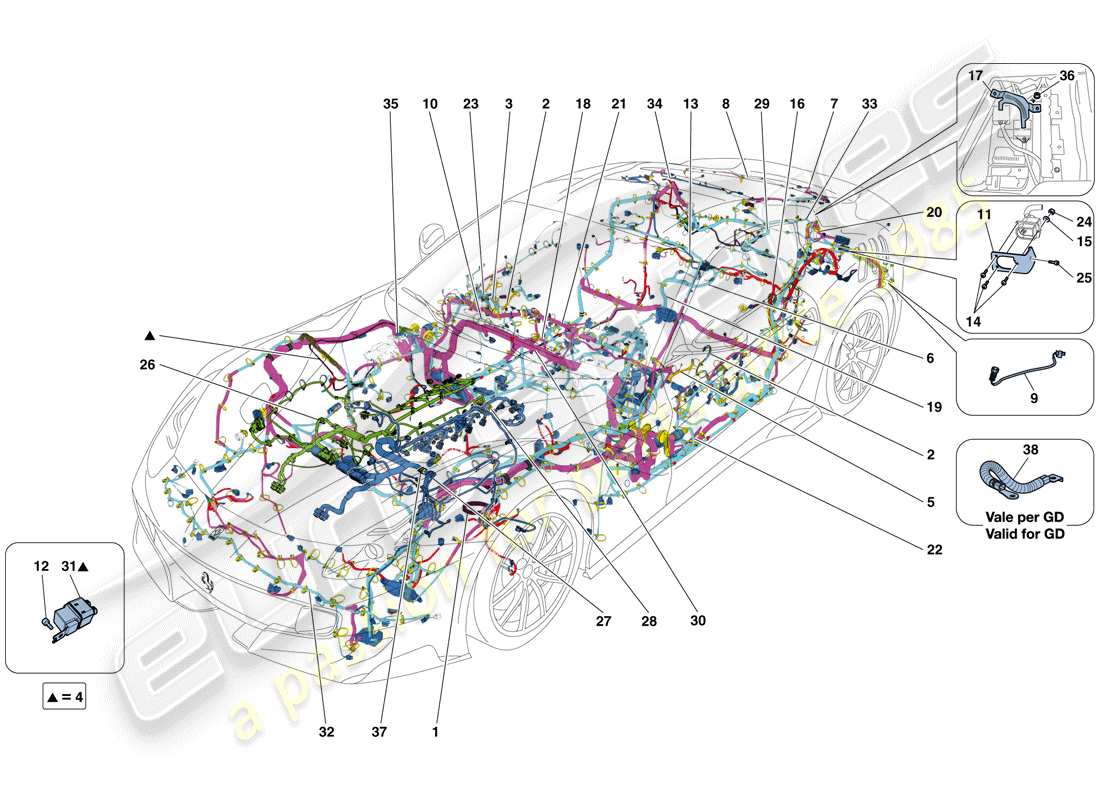 a part diagram from the Ferrari F12 TDF (RHD) parts catalogue