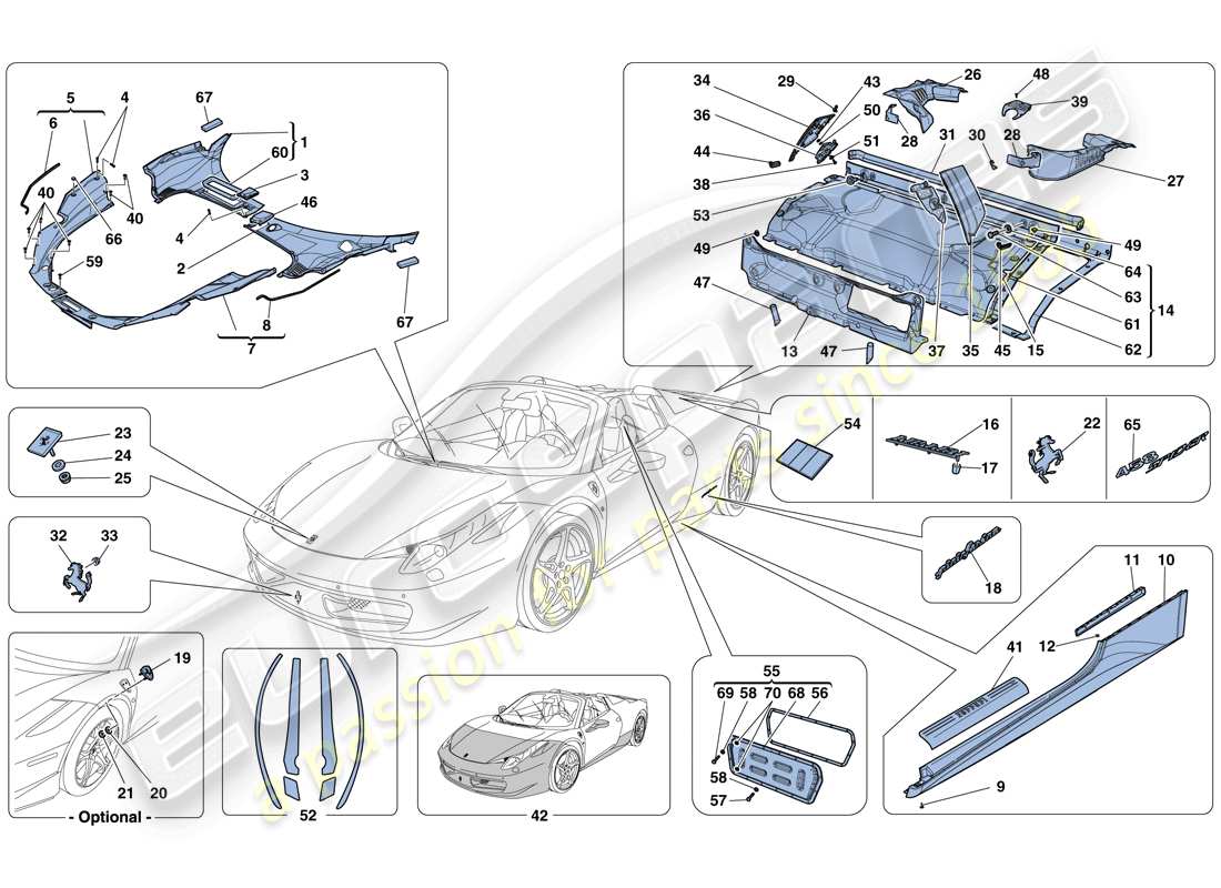 a part diagram from the ferrari 458 parts catalogue