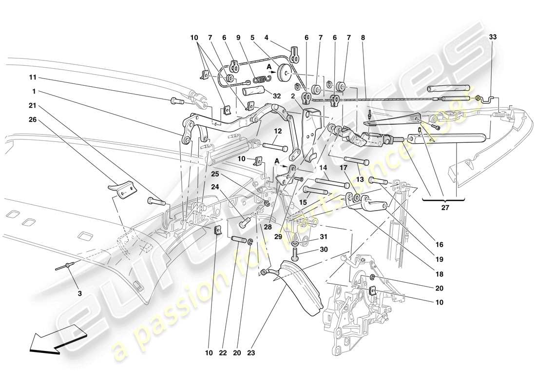 a part diagram from the ferrari f430 spider (rhd) parts catalogue