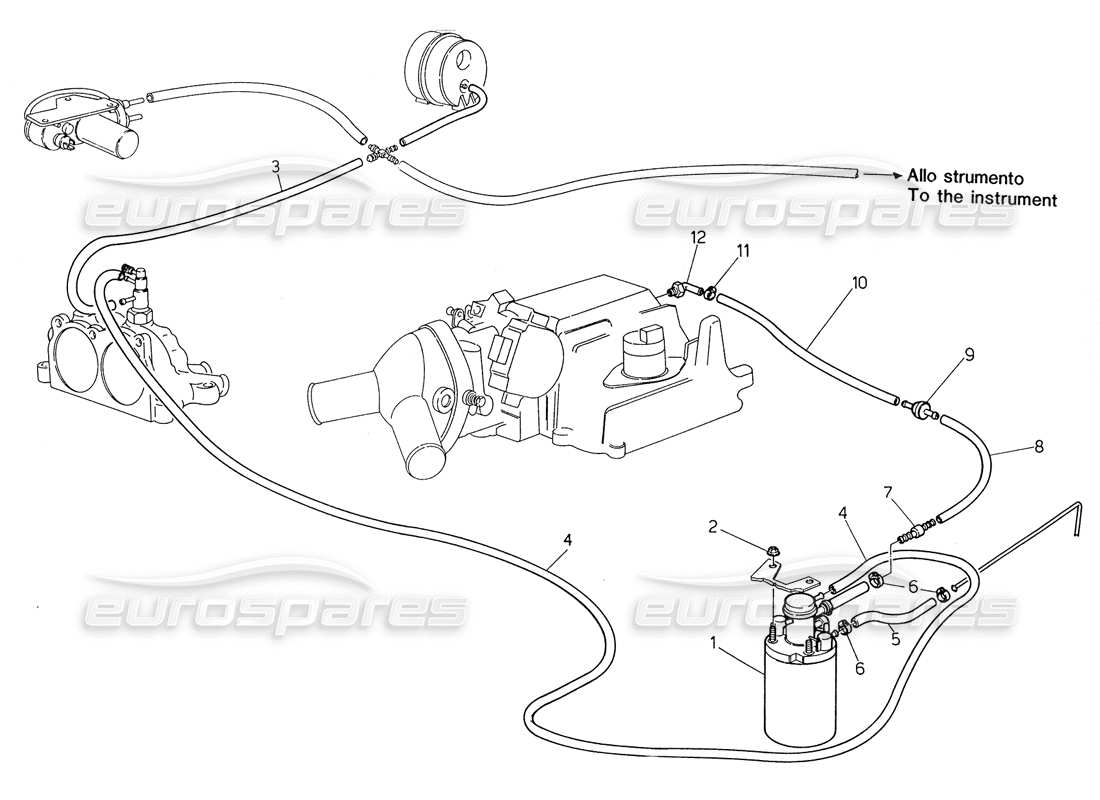 a part diagram from the maserati biturbo (1983-1995) parts catalogue