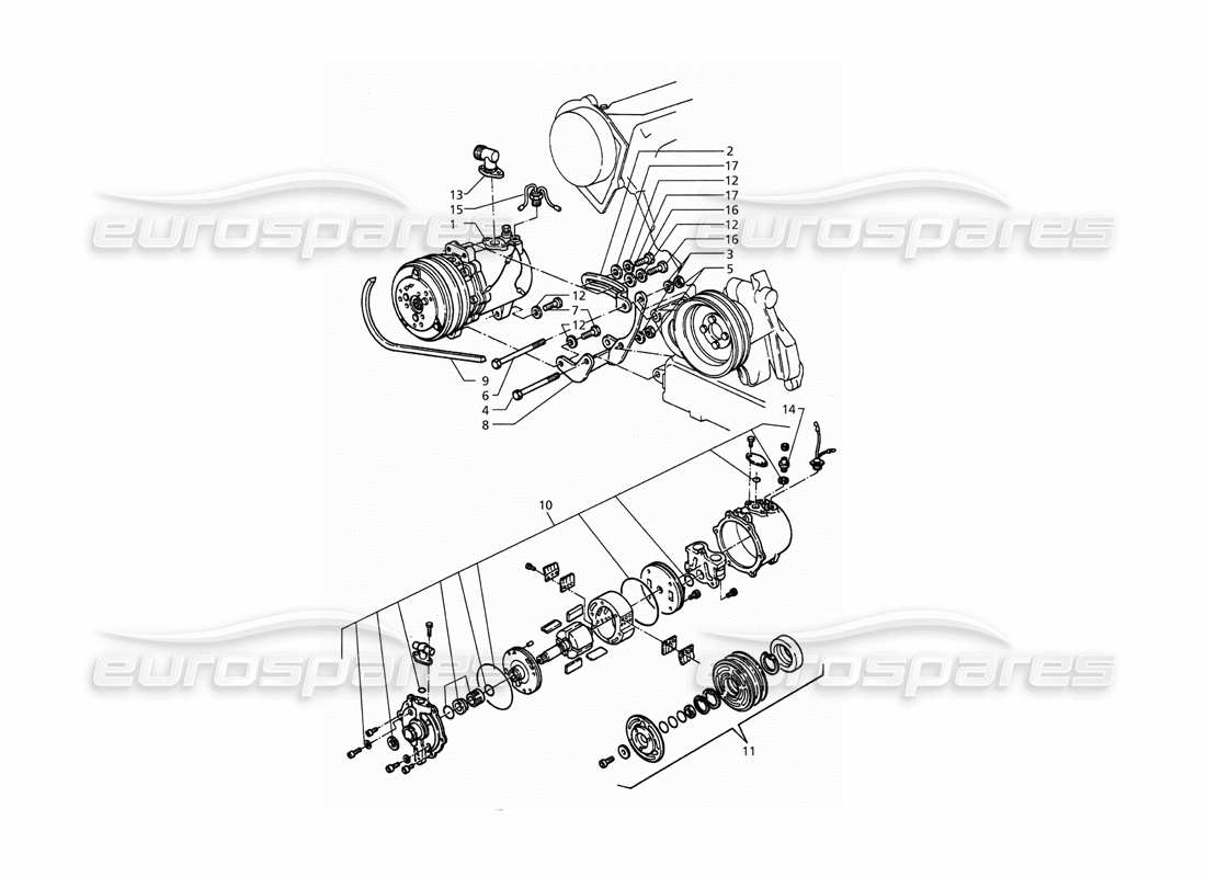 a part diagram from the maserati quattroporte (1996-2001) parts catalogue