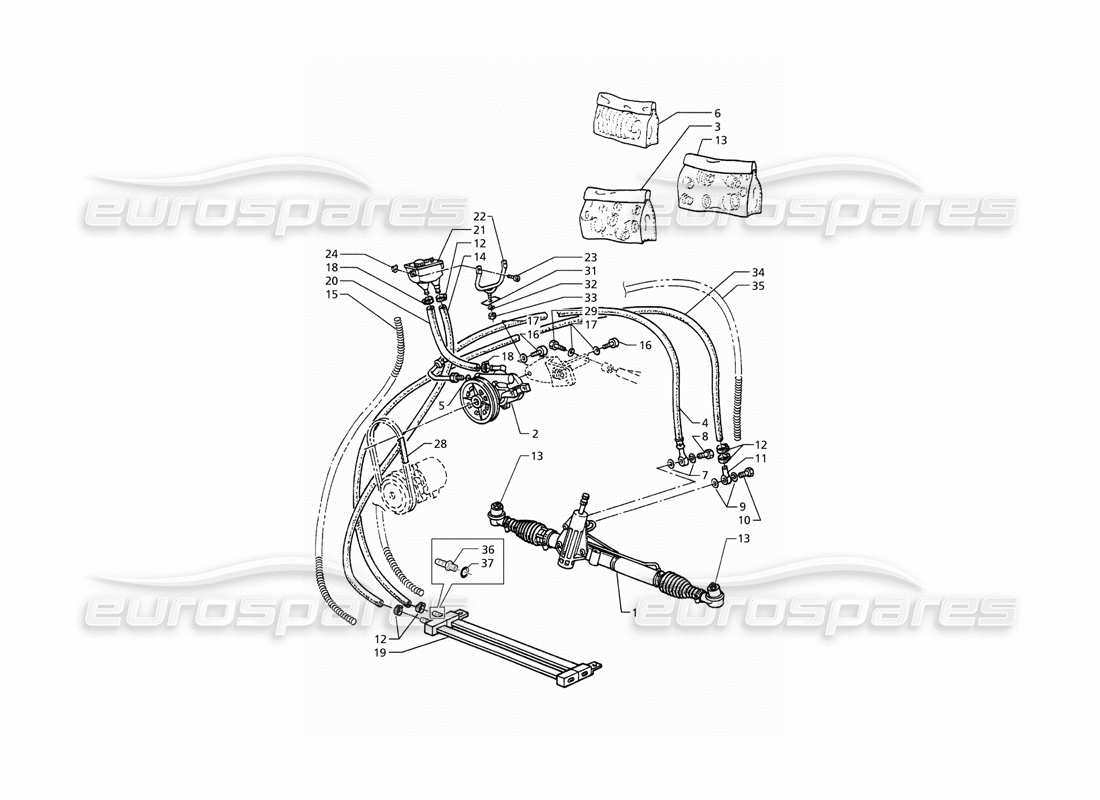 a part diagram from the maserati quattroporte (1996-2001) parts catalogue