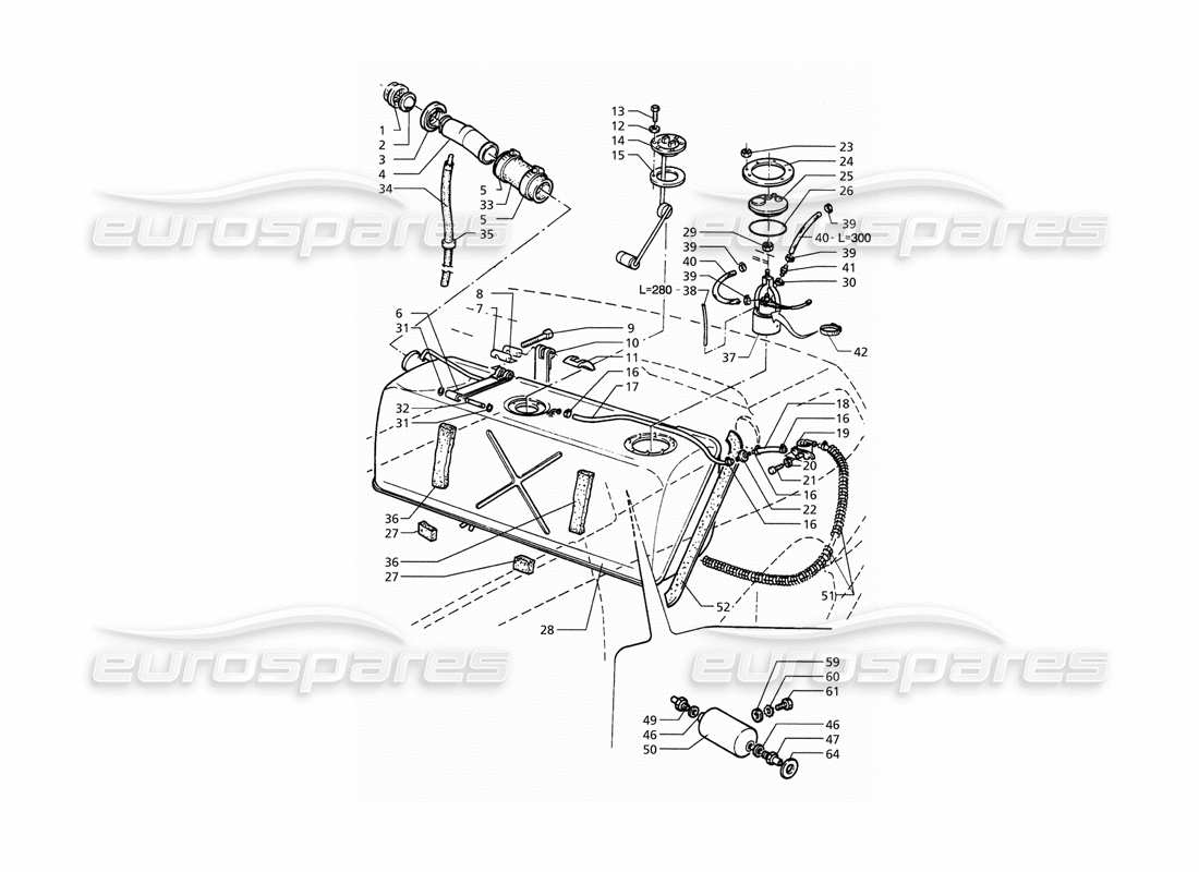 a part diagram from the maserati quattroporte (1996-2001) parts catalogue