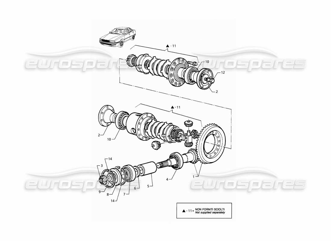 a part diagram from the maserati quattroporte (1996-2001) parts catalogue