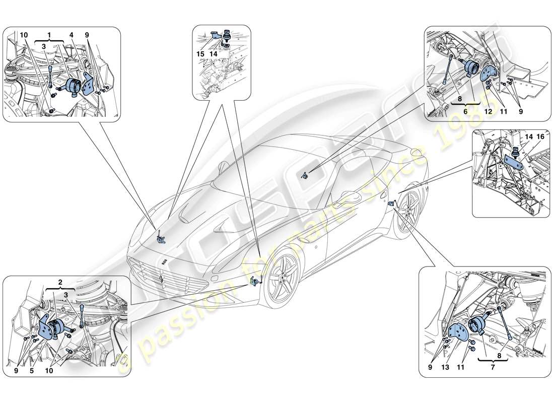 a part diagram from the ferrari california parts catalogue
