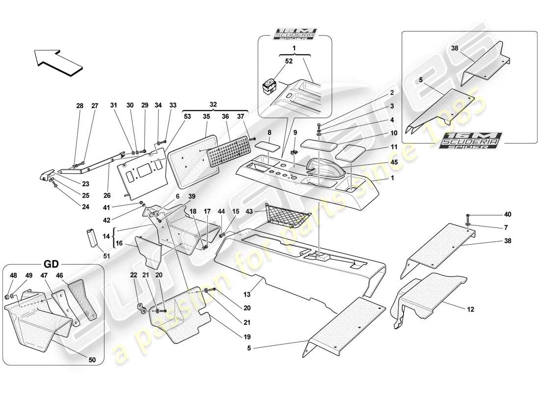 a part diagram from the Ferrari F430 Scuderia (Europe) parts catalogue