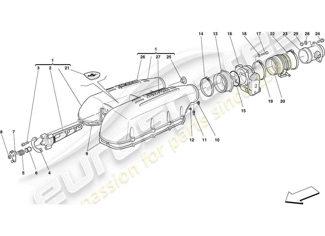 a part diagram from the ferrari 430 parts catalogue