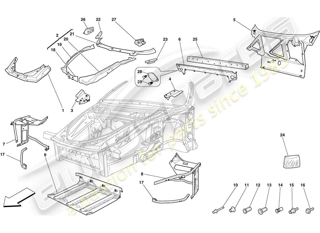 a part diagram from the Ferrari F430 Coupe (Europe) parts catalogue