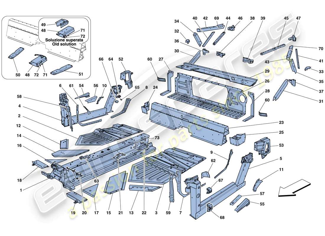 a part diagram from the Ferrari 458 Spider (Europe) parts catalogue