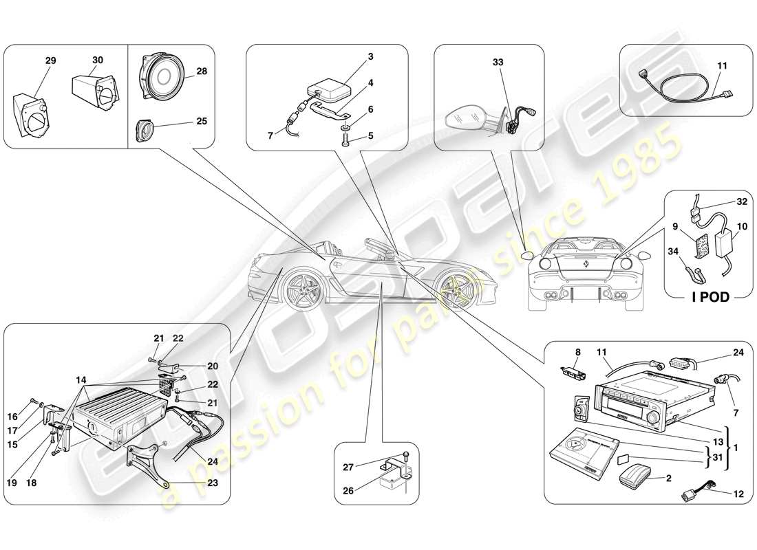 a part diagram from the ferrari 599 sa aperta (europe) parts catalogue