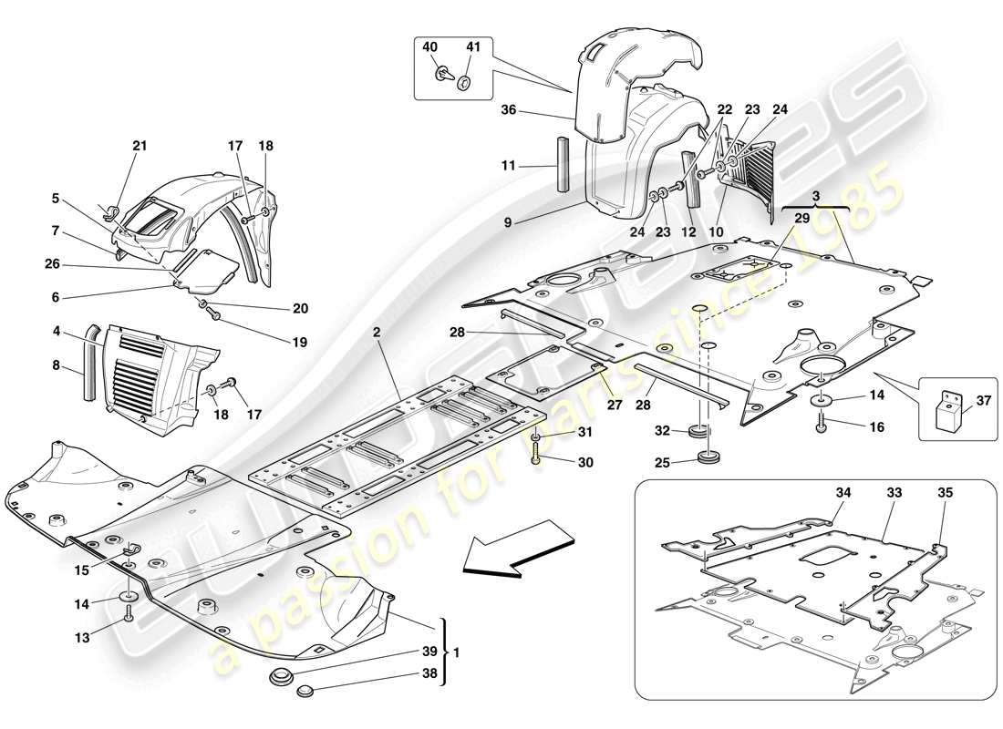 a part diagram from the Ferrari F430 Spider (Europe) parts catalogue