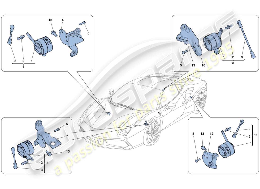 VIEW PARTS DIAGRAMS FROM THE FERRARI 488 PARTS CATALOGUE a part diagram from the ferrari 488 parts catalogue