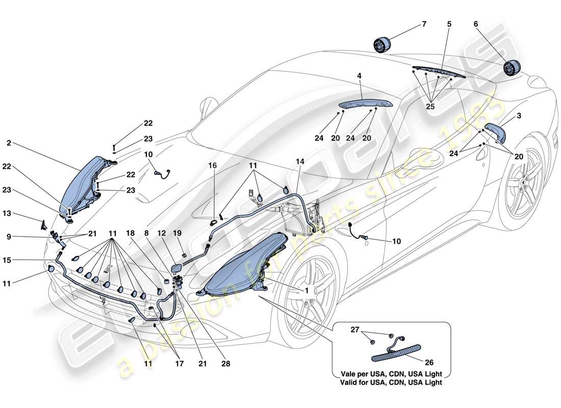 a part diagram from the Ferrari California T (USA) parts catalogue